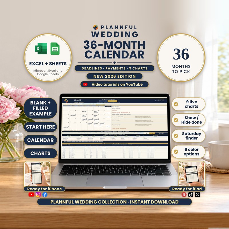 36-Month Wedding Calendar