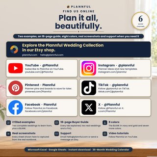 Plannful brand page with the website, a contact email and links to YouTube, Instagram, Pinterest, TikTok, Facebook and X.